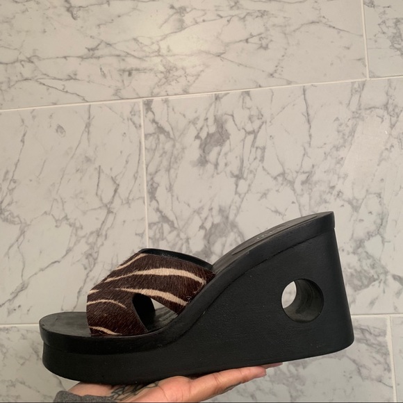 Vintage 90s Open Platform Sandals W8.5 - Picture 2 of 3